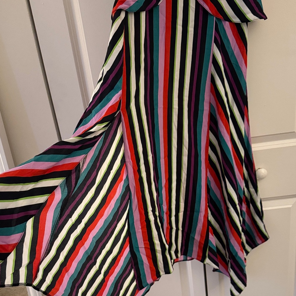 Topshop Asymmetrical Striped Dress - Black, Pink, Green, Blue - Picture 8 of 8